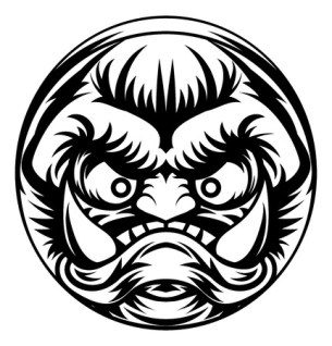 54588247 - an illustration of a stylised troll or other monster face emoji icon